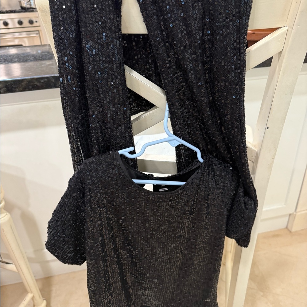Black sequin pants set - glam girl